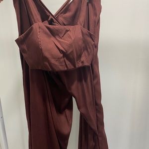 Brown 2 piece jumpsuit